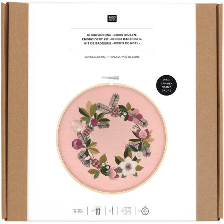 Rico Design Christmas Roses Embroidery Kit (Universal Yarn)