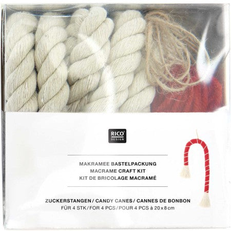 Rico Design 4 piece Candy Cane Macramé Kit (Universal Yarn)