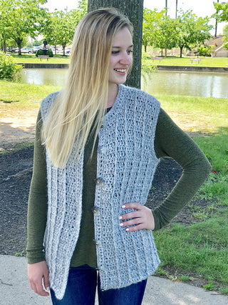 3255 Vest (Plymouth Yarn) Crochet Pattern