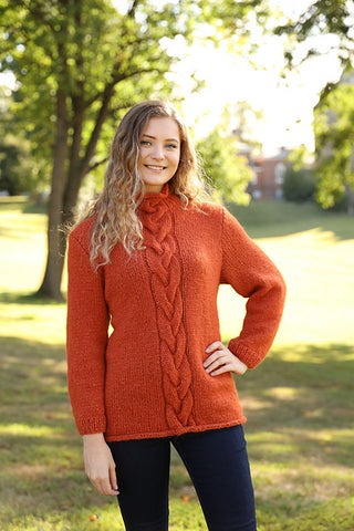 3378 Cabled Pullover (Plymouth Yarn)