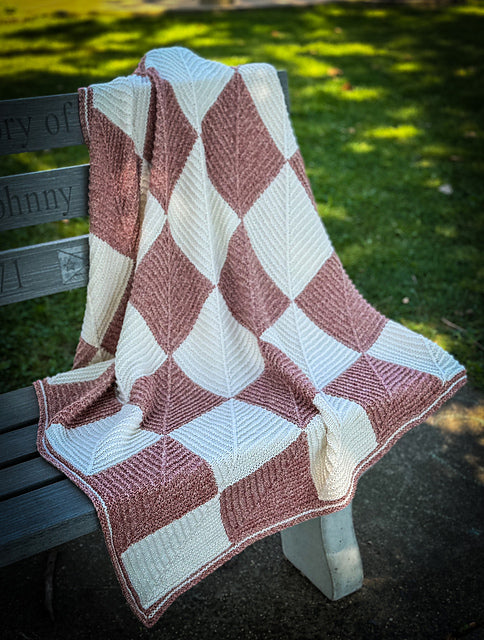 3434 Mitered Square Afghan Pattern (Plymouth Yarn)