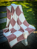 3434 Mitered Square Afghan Pattern (Plymouth Yarn)