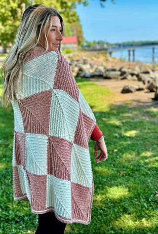 3434 Mitered Square Afghan Pattern (Plymouth Yarn)