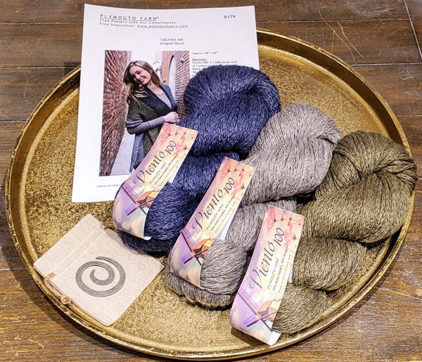 3333 Striped Shawl & Scarf Kit (Plymouth Yarn)