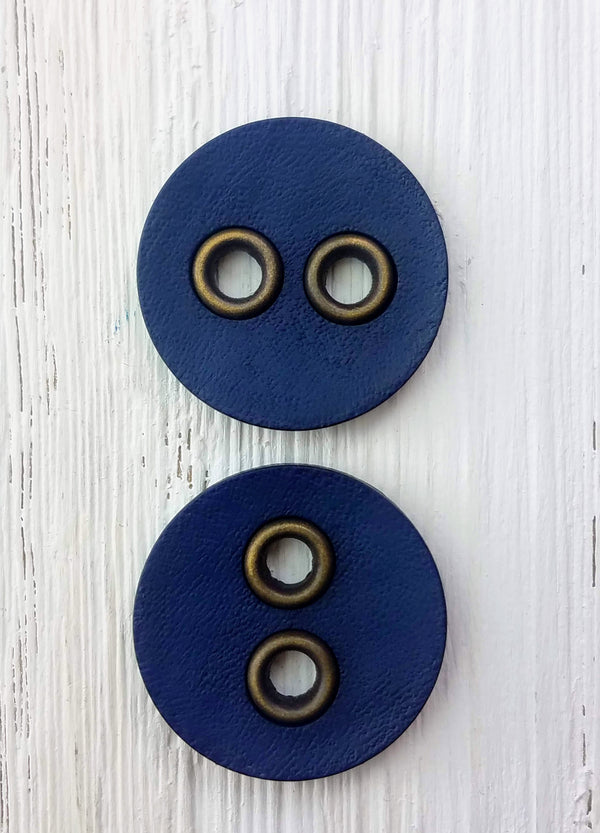 Simulated Leather round button