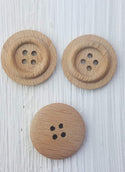 Wood round button
