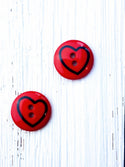 Heart round button